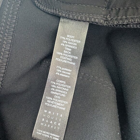 White House Black Market Black Skinny Ankle Pant Zippered Leg Houndstooth Sz 14 - Picture 16 of 16